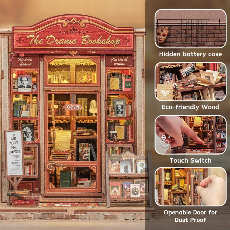 Cutebee 3D DIY Huisje The Drama Bookshop – CWGC206 - Afbeelding 4
