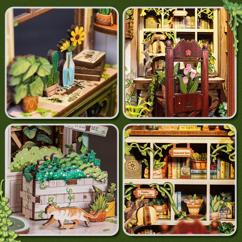 Cutebee 3D DIY Huisje Green Life Bookshop – CWGC203 - Afbeelding 4