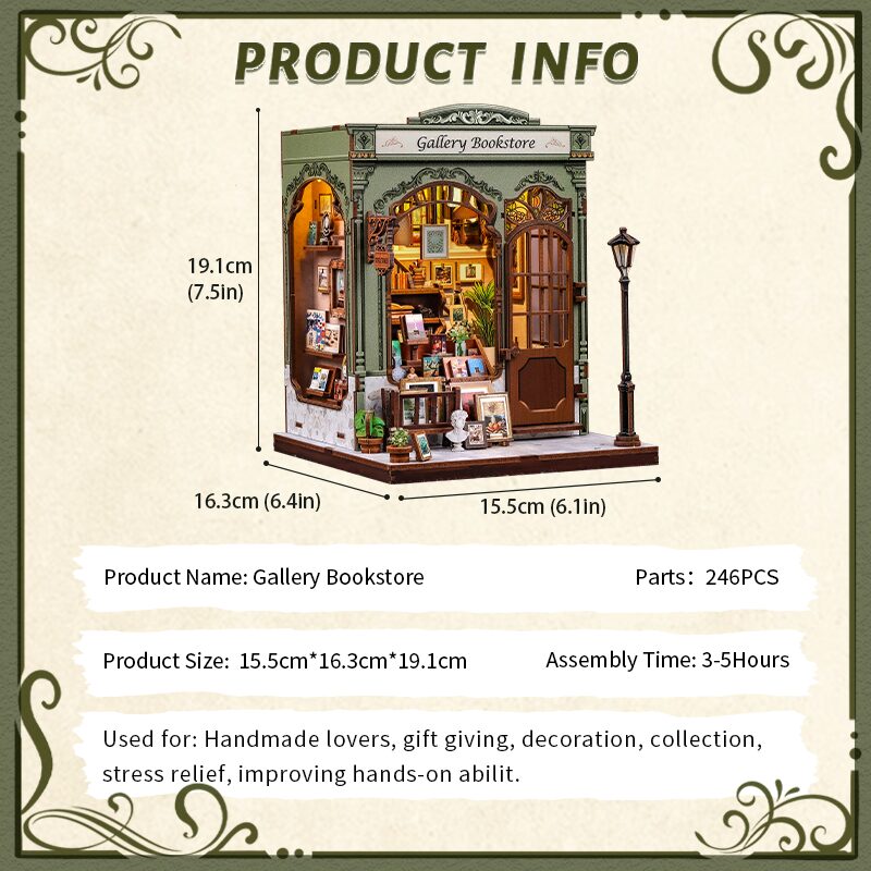 Cutebee 3D DIY Huisje Gallery Bookstore – CWGC214 - Afbeelding 4