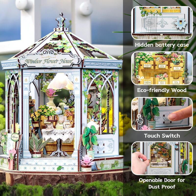 Cutebee 3D DIY Huisje Windsors Flower House – GHGC401 - Afbeelding 6