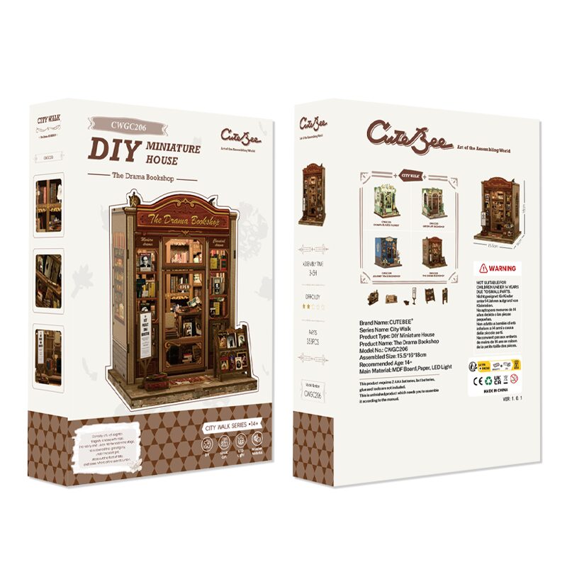 Cutebee 3D DIY Huisje The Drama Bookshop – CWGC206 - Afbeelding 5