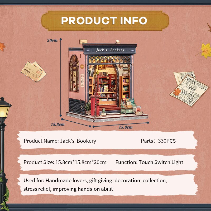 Cutebee 3D DIY Huisje Jack’s Bookery – CWGC209 - Afbeelding 4