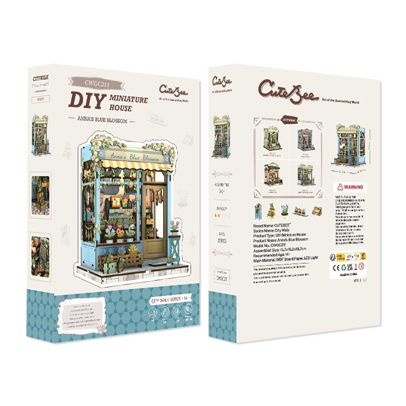 Cutebee 3D DIY Huisje Anna’s Blue Blossom – CWGC211 - Afbeelding 5