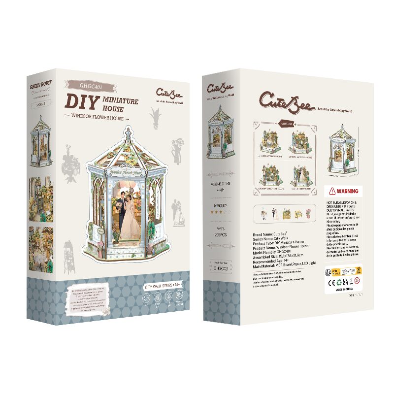Cutebee 3D DIY Huisje Windsors Flower House – GHGC401 - Afbeelding 5