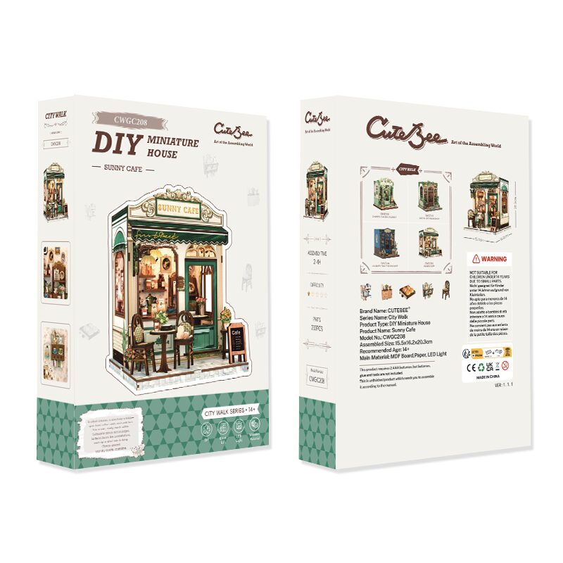 Cutebee 3D DIY Huisje Sunny Café – CWGC208 - Afbeelding 6