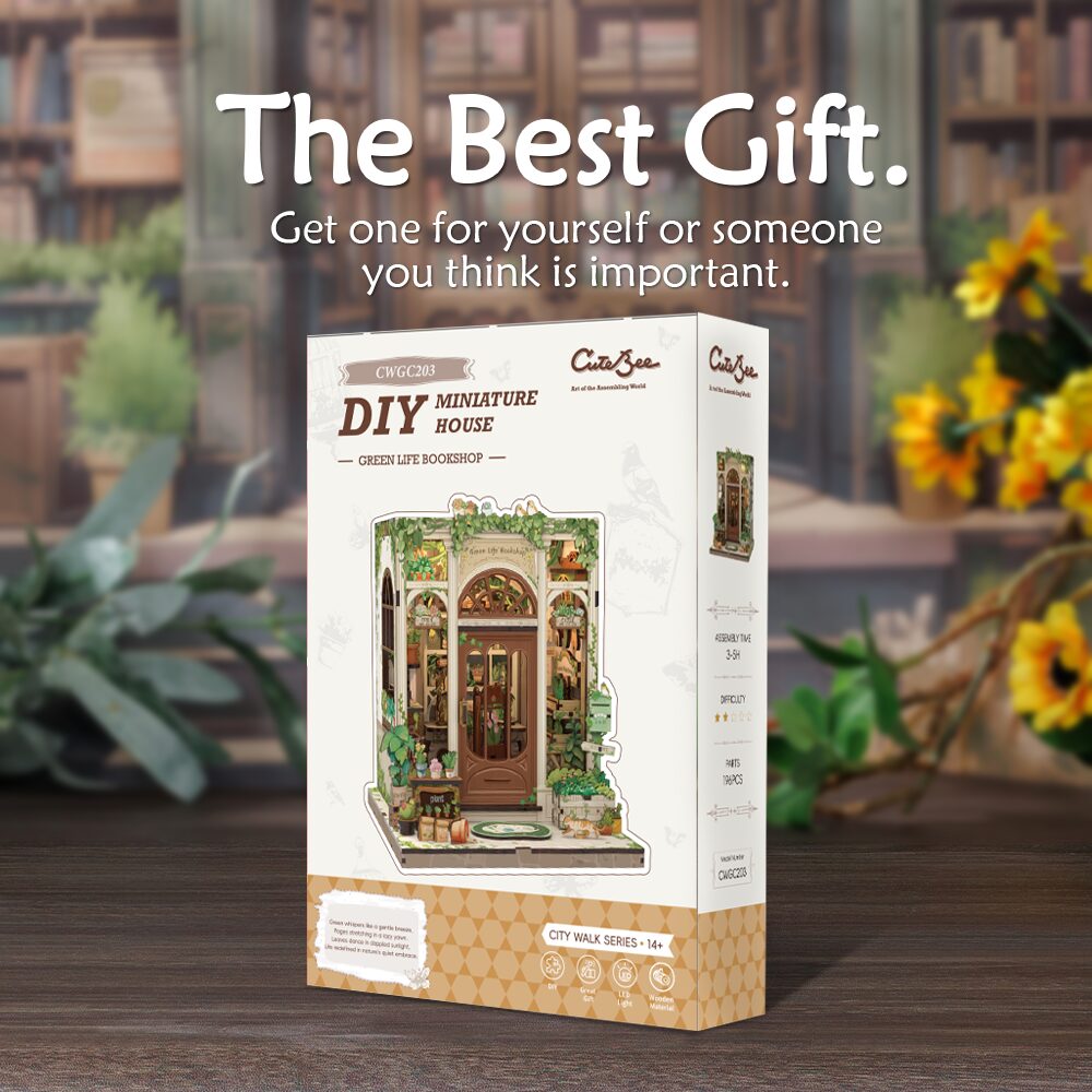 Cutebee 3D DIY Huisje Green Life Bookshop – CWGC203 - Afbeelding 2