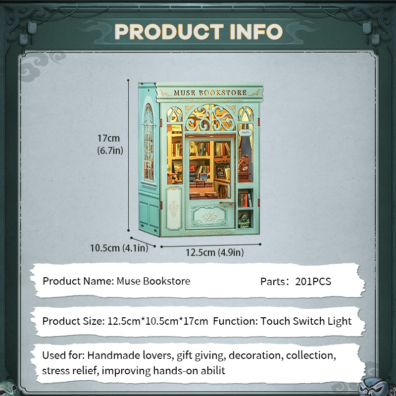 Cutebee 3D Booknook Muse Bookstore – BJAA201 - Afbeelding 4