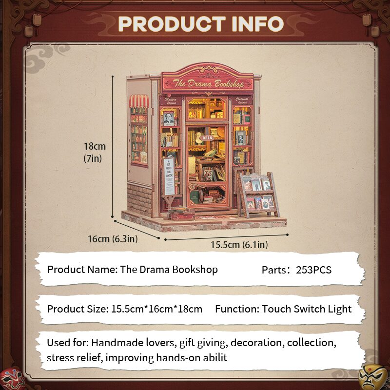 Cutebee 3D DIY Huisje The Drama Bookshop – CWGC206 - Afbeelding 3