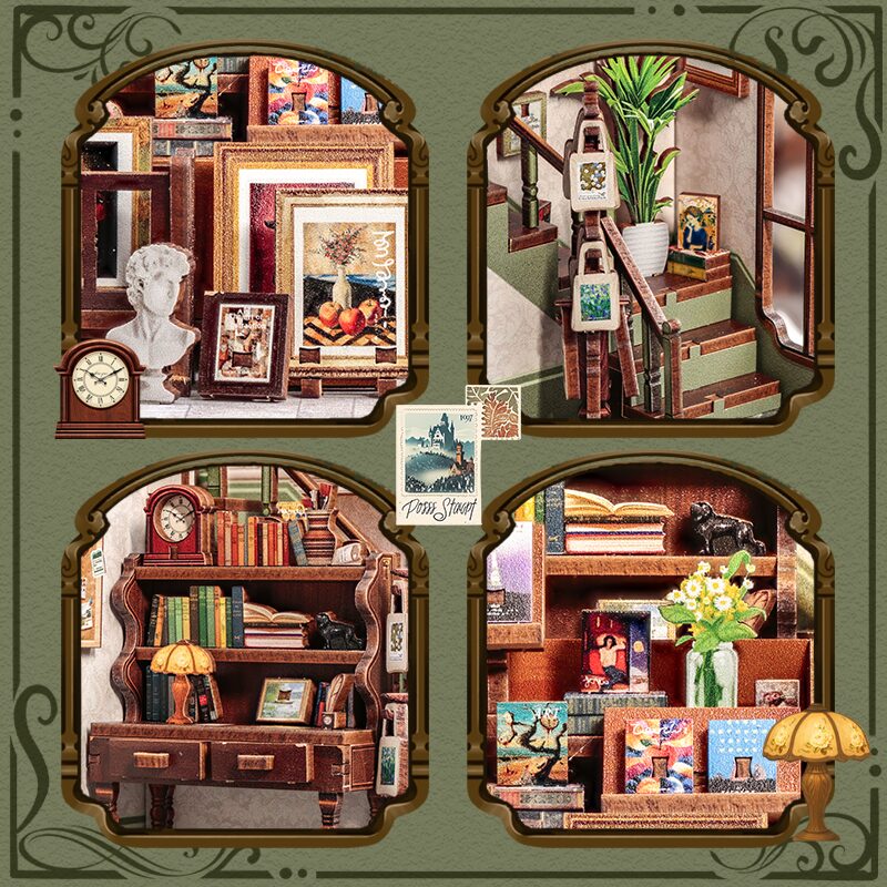 Cutebee 3D DIY Huisje Gallery Bookstore – CWGC214 - Afbeelding 3