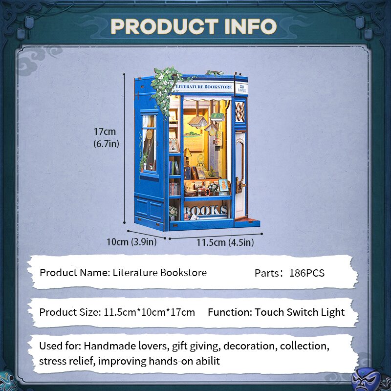 Cutebee 3D Booknook Literature Bookstore – BJAA203 - Afbeelding 3
