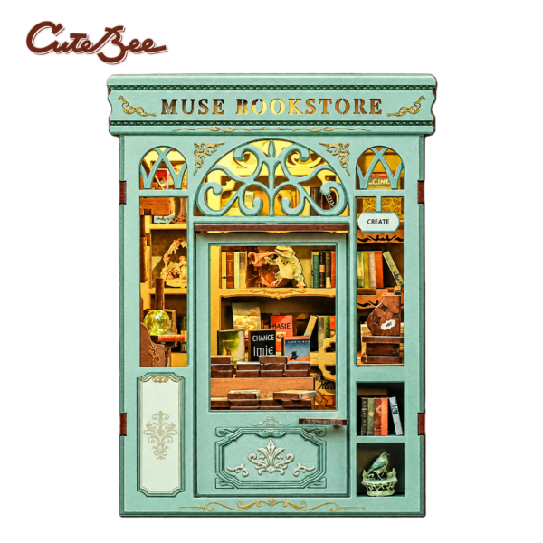 Cutebee 3D Booknook Muse Bookstore – BJAA201 – transparante productfoto