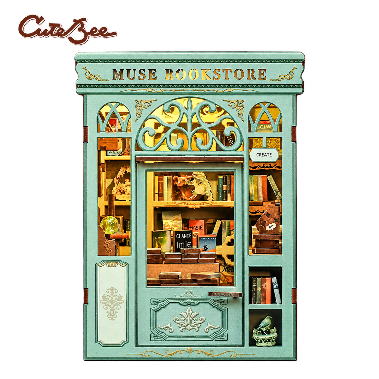 Cutebee 3D Booknook Muse Bookstore – BJAA201 – transparante productfoto