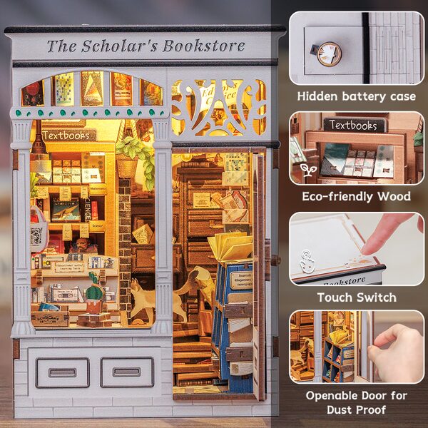 Cutebee 3D Booknook The Scholar’s Bookstore – BJAA204 - Afbeelding 9