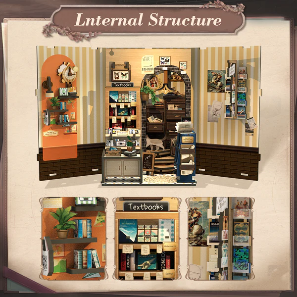 Cutebee 3D Booknook The Scholar’s Bookstore – BJAA204 - Afbeelding 10
