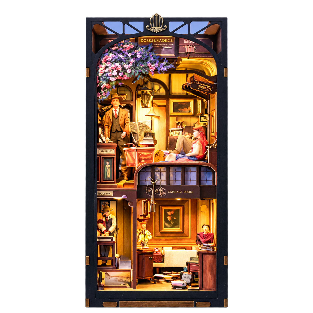 Cutebee 3D Booknook Het treinmysterie – BN01B – transparante productfoto