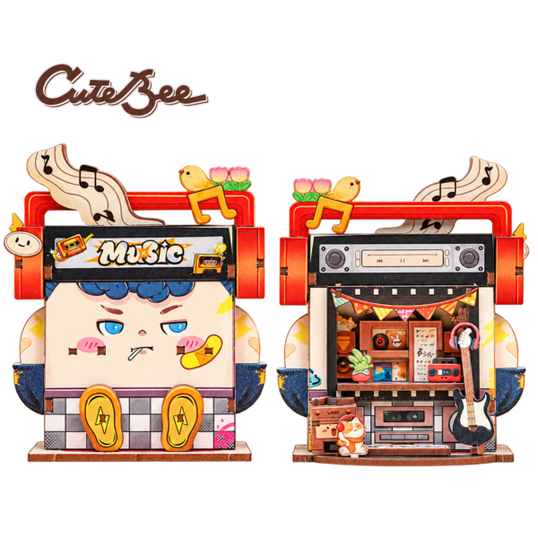 Cutebee DIY Huisje Talebox Corner Record Store – CWGA109 – transparante productfoto