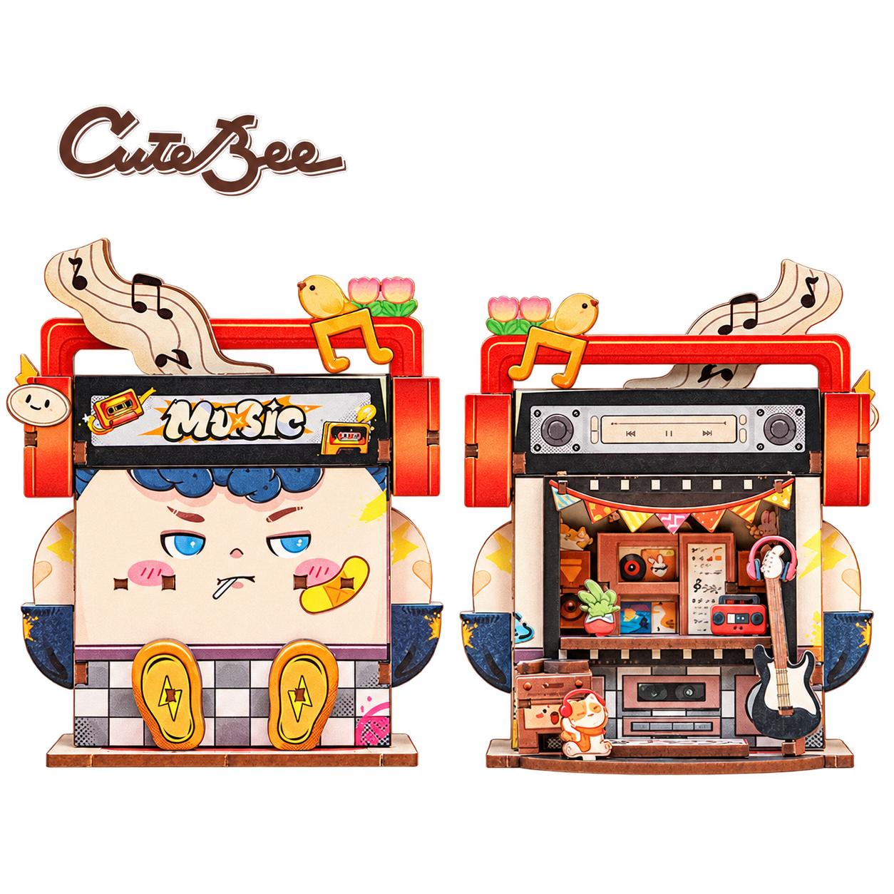 Cutebee DIY Huisje Talebox Corner Record Store – CWGA109 – transparante productfoto