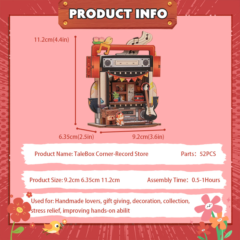 Cutebee DIY Huisje Talebox Corner Record Store – CWGA109 - Afbeelding 5
