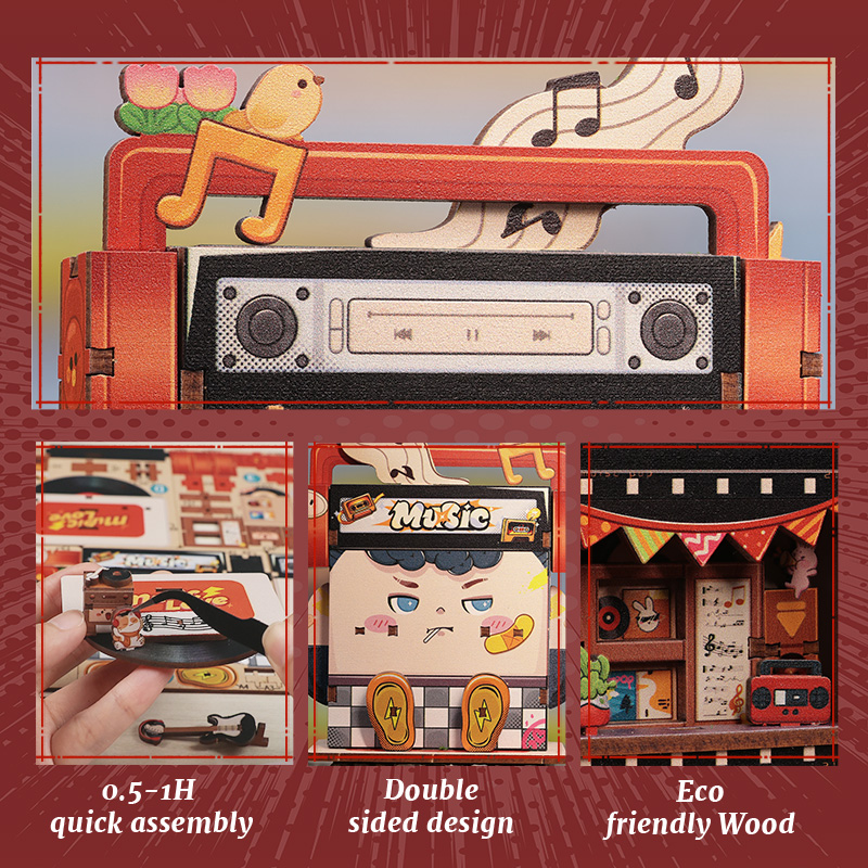 Cutebee DIY Huisje Talebox Corner Record Store – CWGA109 - Afbeelding 7