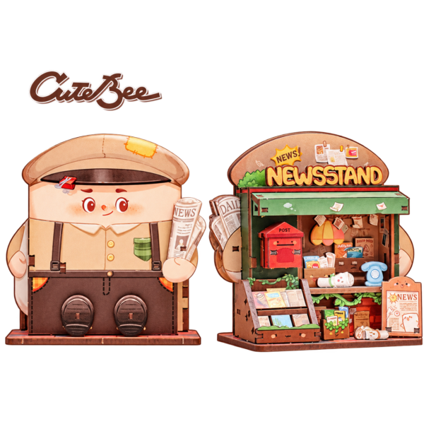 Cutebee DIY Huisje Talebox Corner Newsstand – CWGA111 – transparante productfoto