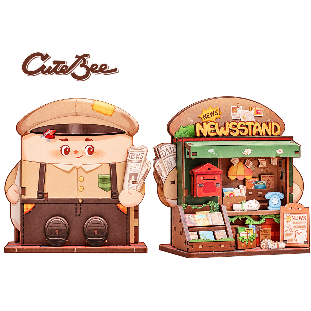 Cutebee DIY Huisje Talebox Corner Newsstand – CWGA111 – transparante productfoto