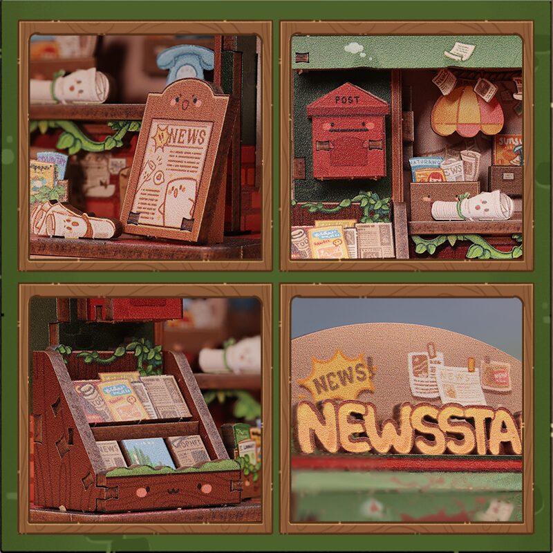 Cutebee DIY Huisje Talebox Corner Newsstand – CWGA111 - Afbeelding 5