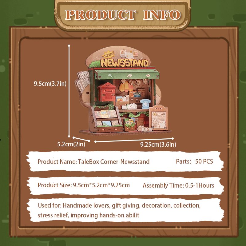 Cutebee DIY Huisje Talebox Corner Newsstand – CWGA111 - Afbeelding 6
