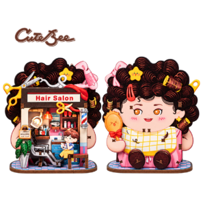 Cutebee DIY Huisje Talebox Corner Barber Shop – CWGA112 – transparante productfoto