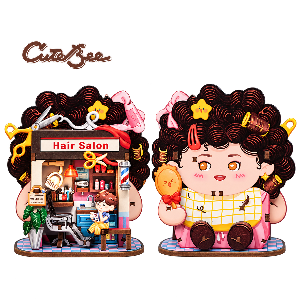 Cutebee DIY Huisje Talebox Corner Barber Shop – CWGA112 – transparante productfoto