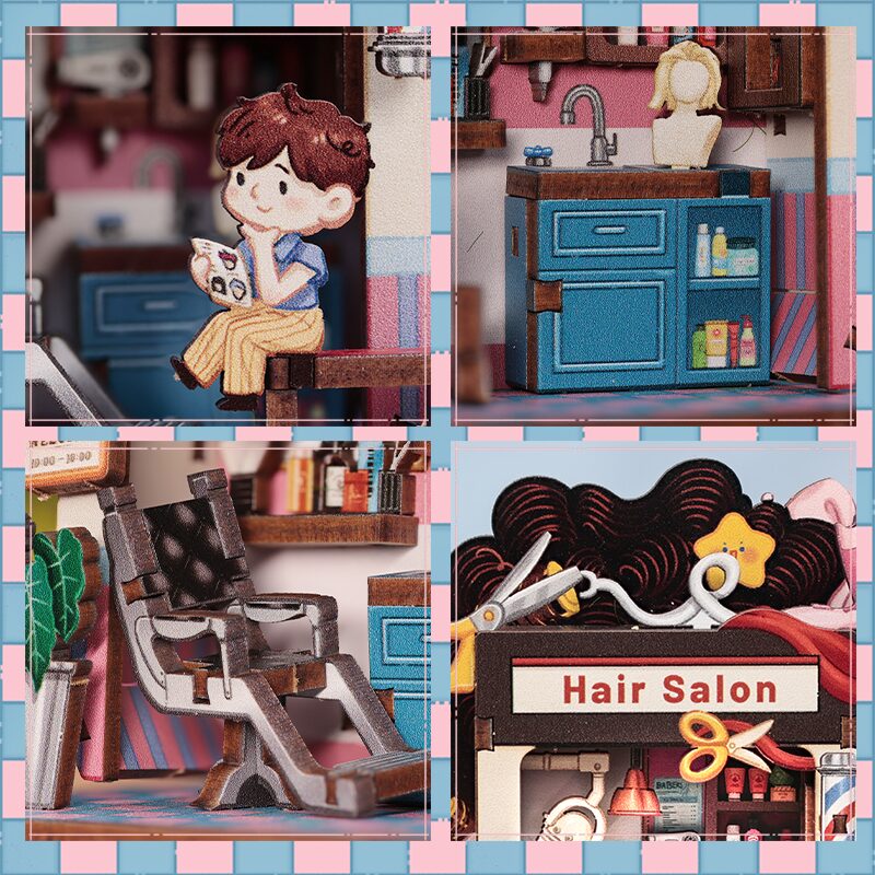 Cutebee DIY Huisje Talebox Corner Barber Shop – CWGA112 - Afbeelding 4