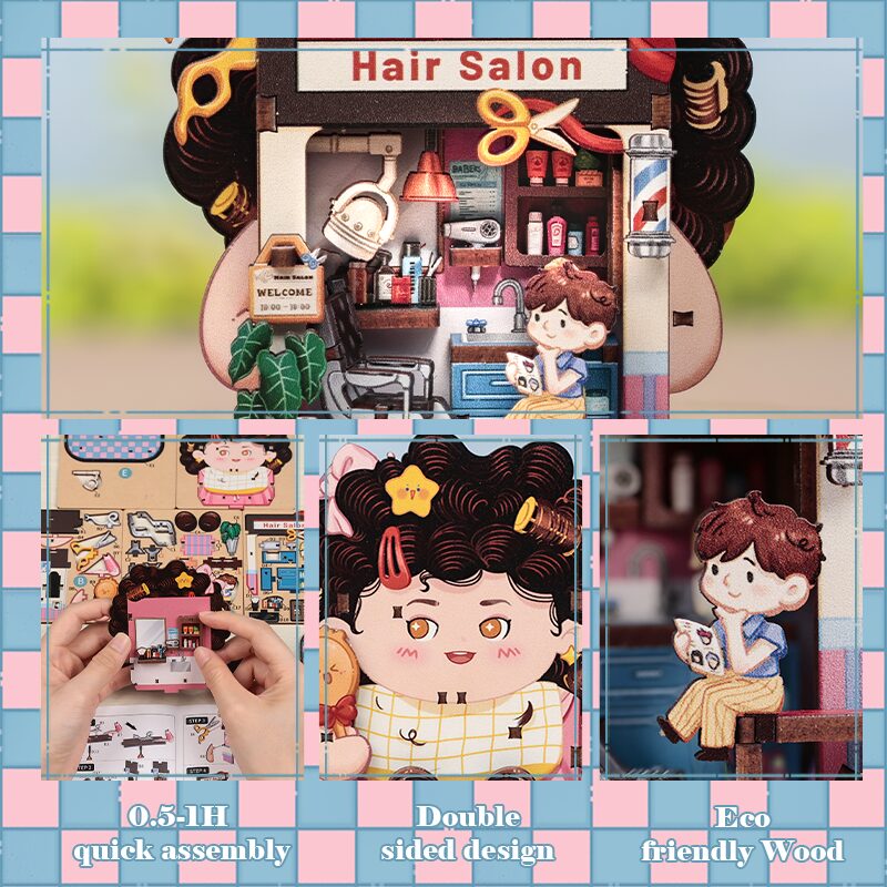 Cutebee DIY Huisje Talebox Corner Barber Shop – CWGA112 - Afbeelding 6