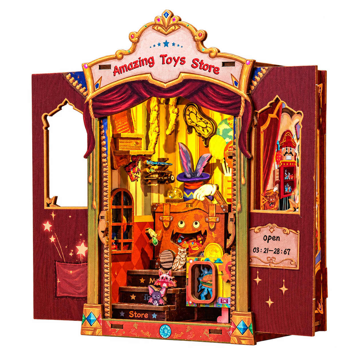 Cutebee 3D Booknook Amazing Toy Store – CWGA204 – transparante productfoto