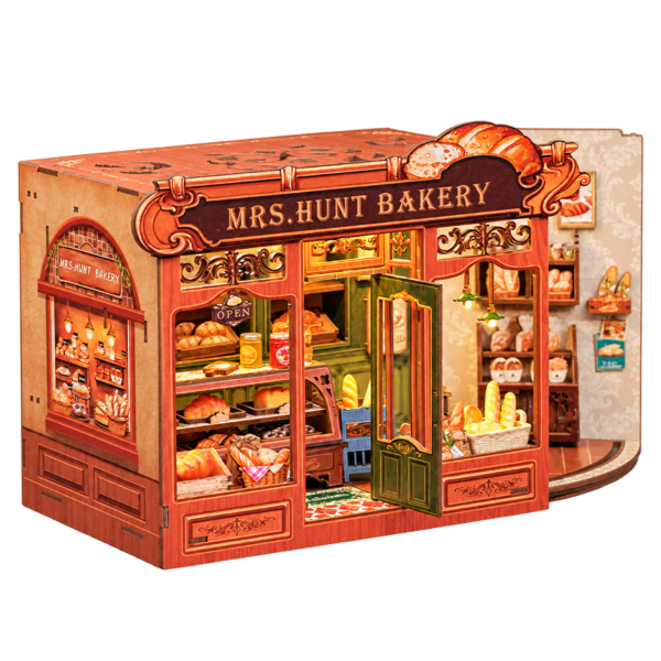 Cutebee 3D DIY Huisje Mrs. Hunts Bakery – CWGB401 – transparante productfoto