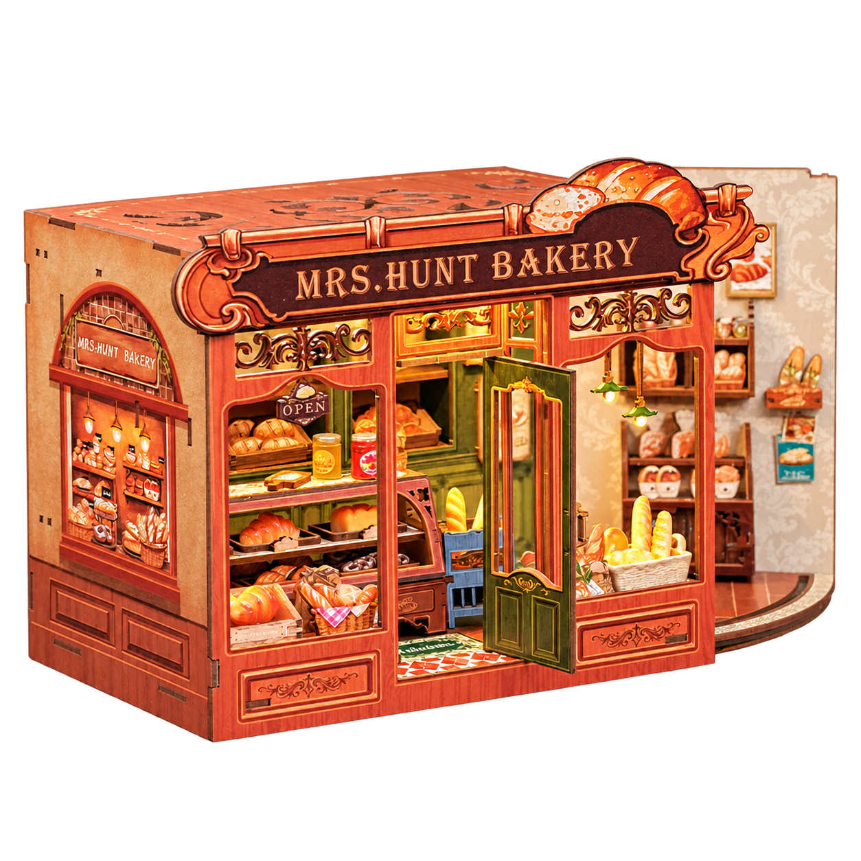 Cutebee 3D DIY Huisje Mrs. Hunts Bakery – CWGB401 – transparante productfoto