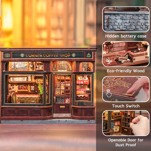 Cutebee 3D DIY Huisje Corner Coffee Shop – CWGB402 - Afbeelding 5