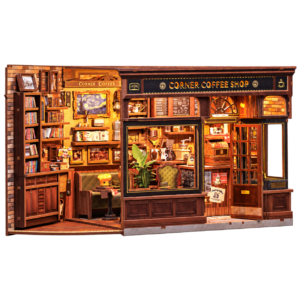 Cutebee 3D DIY Huisje Corner Coffee Shop – CWGB402 – transparante productfoto