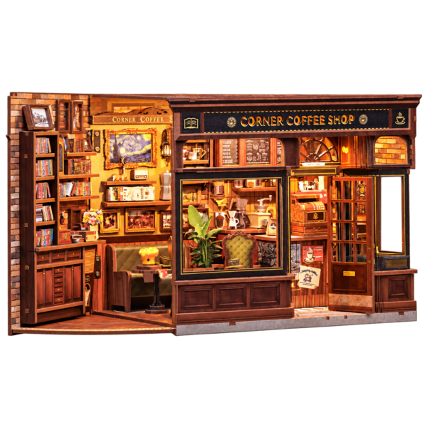 Cutebee 3D DIY Huisje Corner Coffee Shop – CWGB402 – transparante productfoto
