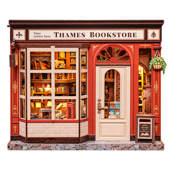 Cutebee 3D DIY Huisje Thames Bookstore – CWGB405 – transparante productfoto