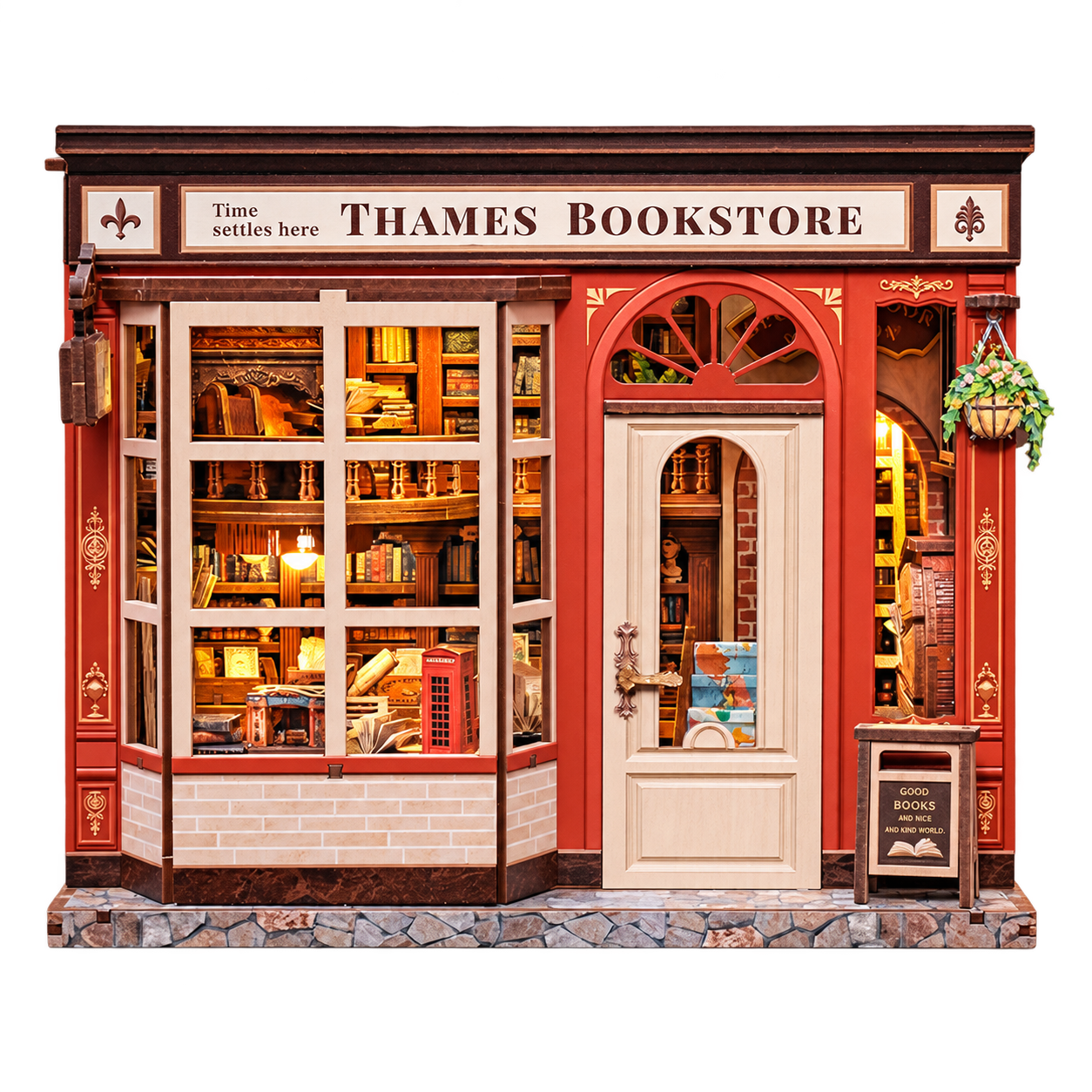 Cutebee 3D DIY Huisje Thames Bookstore – CWGB405 – transparante productfoto