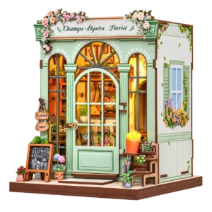 Cutebee Champs-Élysées Florist CWGC201 miniatuurbloemenwinkel met transparante achtergrond