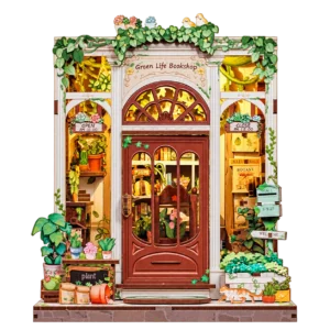 Cutebee Green Life Bookshop CWGC203 miniatuurboekwinkel met transparante achtergrond