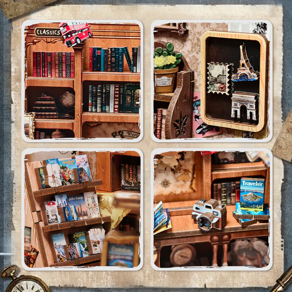 Cutebee 3D DIY Huisje Journey Trace Bookshop – CWGC204 - Afbeelding 9
