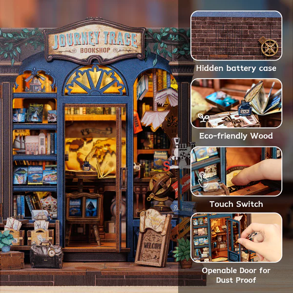 Cutebee 3D DIY Huisje Journey Trace Bookshop – CWGC204 - Afbeelding 8