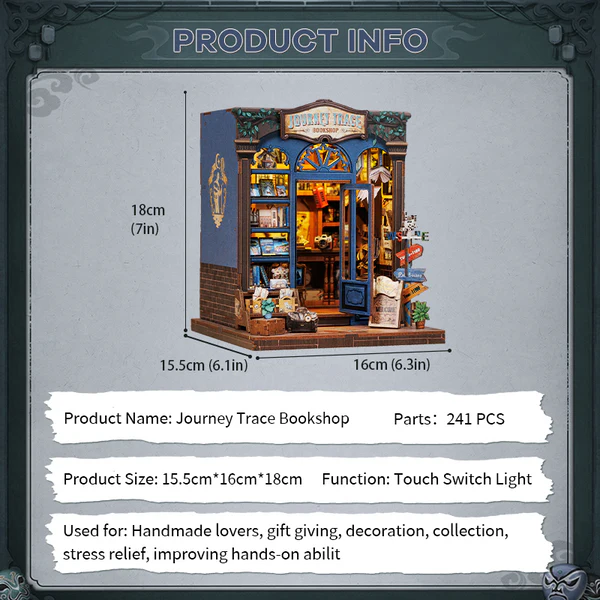 Cutebee 3D DIY Huisje Journey Trace Bookshop – CWGC204 - Afbeelding 11