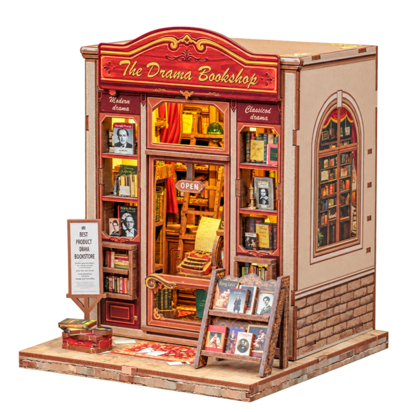 Cutebee 3D DIY Huisje The Drama Bookshop – CWGC206 – transparante productfoto