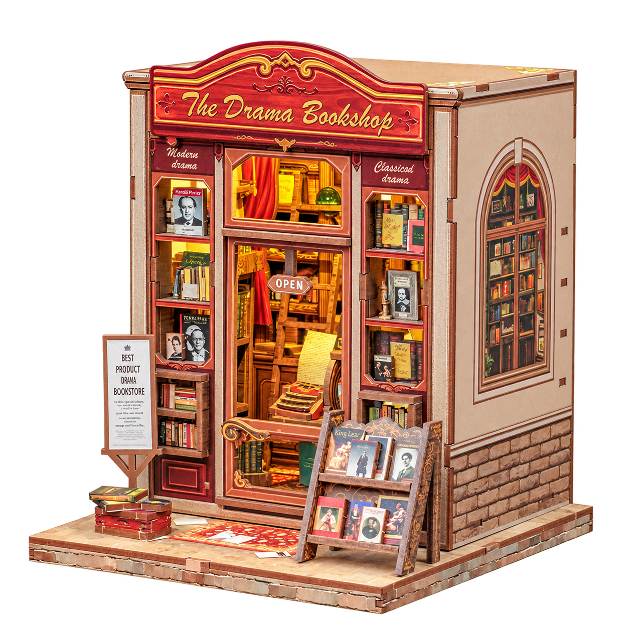 Cutebee 3D DIY Huisje The Drama Bookshop – CWGC206 – transparante productfoto