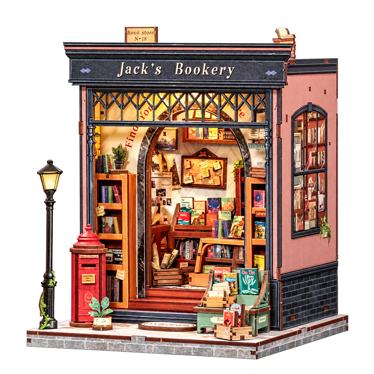 Cutebee 3D DIY Huisje Jack’s Bookery – CWGC209 – transparante productfoto