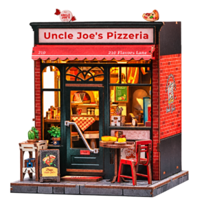 Cutebee 3D DIY Huisje Uncle Joe’s Pizzeria – CWGC210 – transparante productfoto