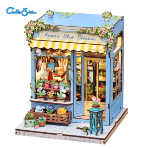 Cutebee 3D DIY Huisje Anna’s Blue Blossom – CWGC211 – transparante productfoto