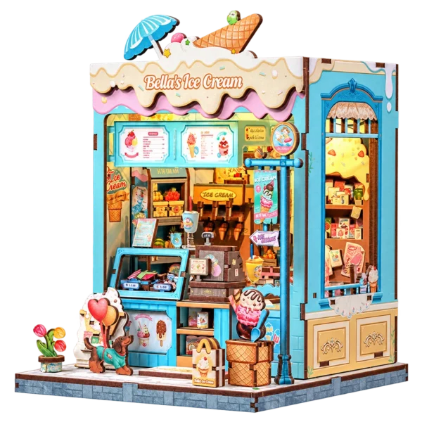 Cutebee Bella’s Ice Cream CWGC212 miniatuurijssalon met transparante achtergrond